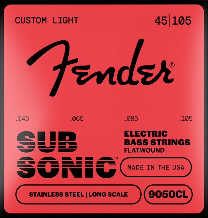 Fender string set electric bass, stainless steel flatwound, 45-105