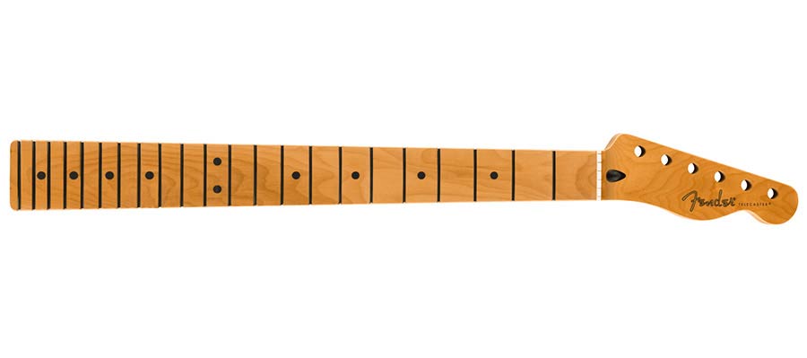 Fender satin roasted maple fat Telecaster neck, 22 medium jumbo frets, 9.5'' radius, maple, u shape
