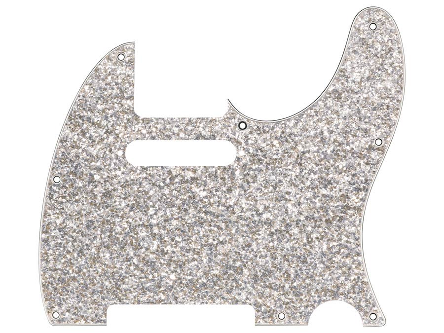 Fender pickguard Telecaster SS, hybrid glass/glitter, silver sparkle