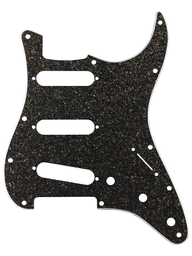 Fender pickguard Stratocaster SSS, hybrid glass/glitter, dark gray sparkle