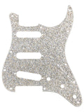 Fender pickguard Stratocaster SSS, hybrid glass/glitter, silver sparkle