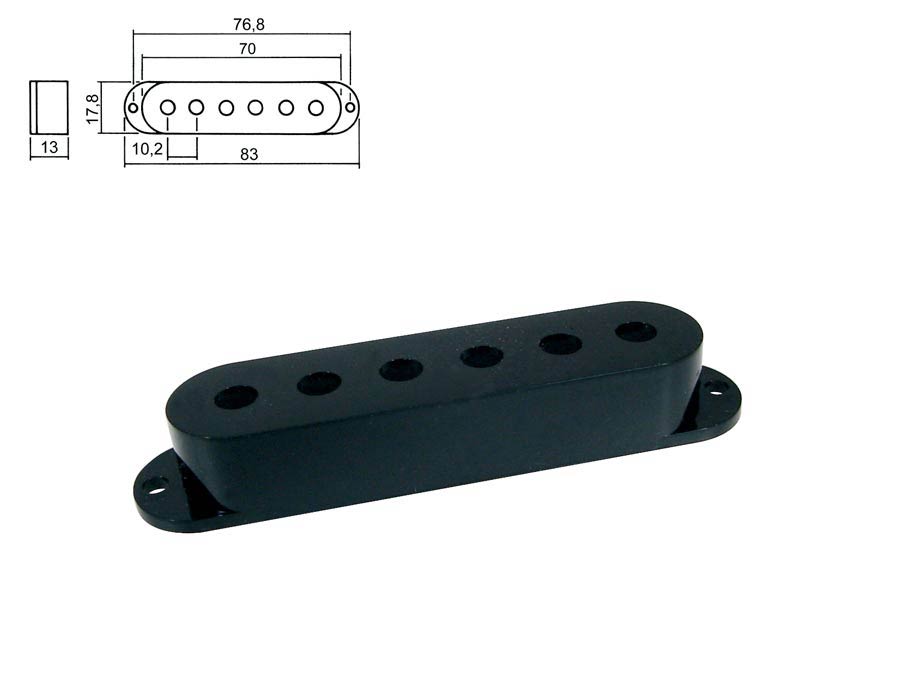 Boston SPC-10-BK Pickup cover, Stallion model single coil, 83,0-70,0x17,8x18,0mm, 3 pcs, black