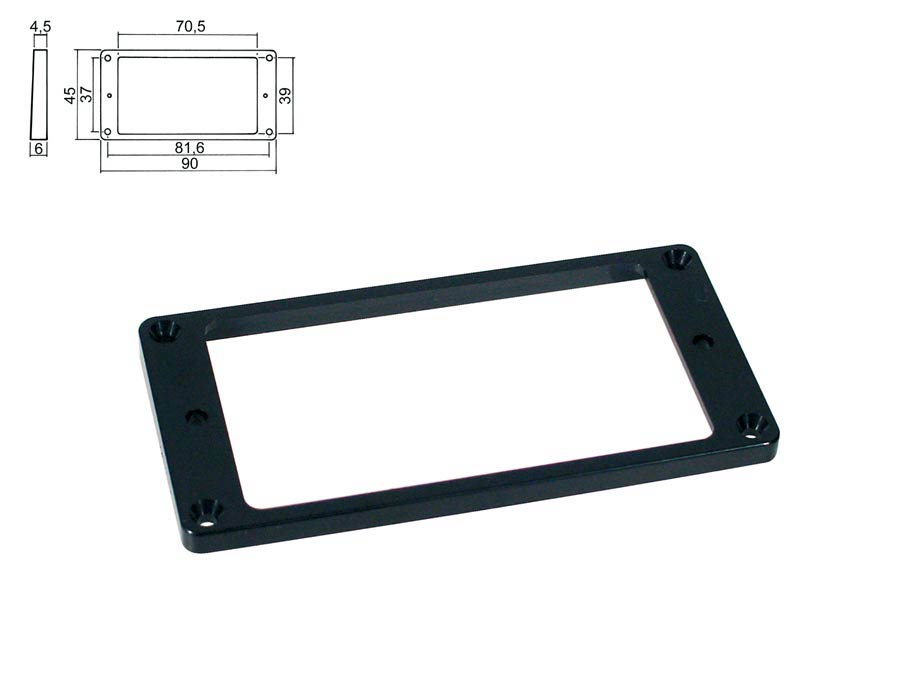 Boston HPF-02-SBK Pickup ring, humbucker, flat, black, plastic, height: 4,5- 6,0mm, low
