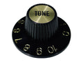 Boston KG-260-T Witch hat knob, with gold cap, black, tone