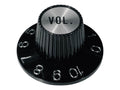 Boston KS-260-V Witch hat knob, with chrome cap, black, volume