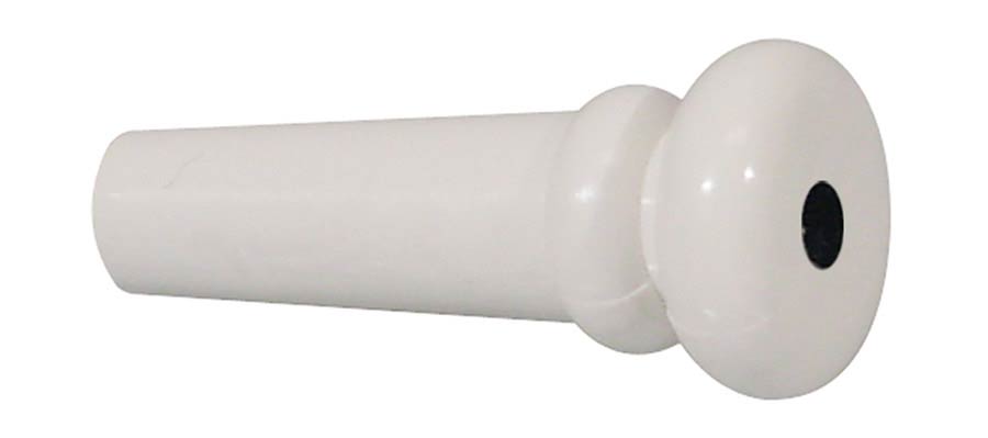Boston 2092-BD Eindknop, plastic, wit met zwarte stip, folk model (viool vorm), 12-pack