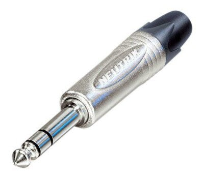 jack plug, 6,3 mm, 3-polig, nikkelen contacten