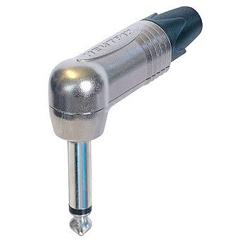 jack plug, 6,3 mm, 2-polig, haaks, nikkelen contacten