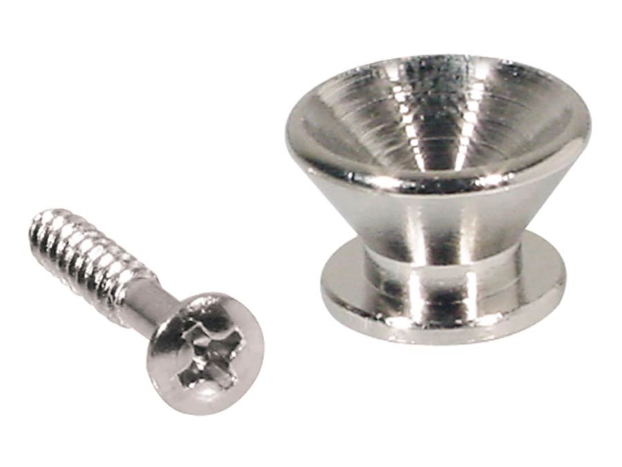 Boston EP-F-N Strap buttons, metaal, nikkel, met schroef, v-model, diameter 14mm, 2-pack