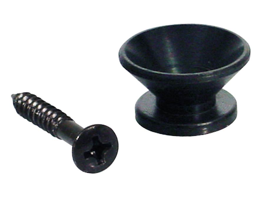 Boston EP-F-B Strap buttons, metaal, zwart, met schroef, v-model, diameter 14mm, 2-pack