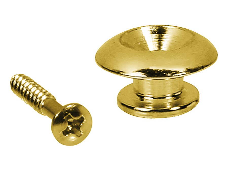 Boston EP-HN-G Strap buttons, metaal, goud, met schroef, rond model, diameter 17mm, 2-pack