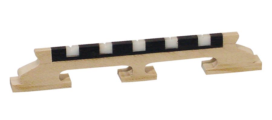 Boston P-1212 Brug voor banjo, esdoorn, ebben+galalith kam, voor 5 snarige banjo, hoogte: 1/2"