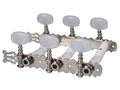 Boston 129 Stemmechanieken voor klassieke gitaar, nylon as, 3x links+3x rechts,70mm, nikkel, parelmoer knoppen