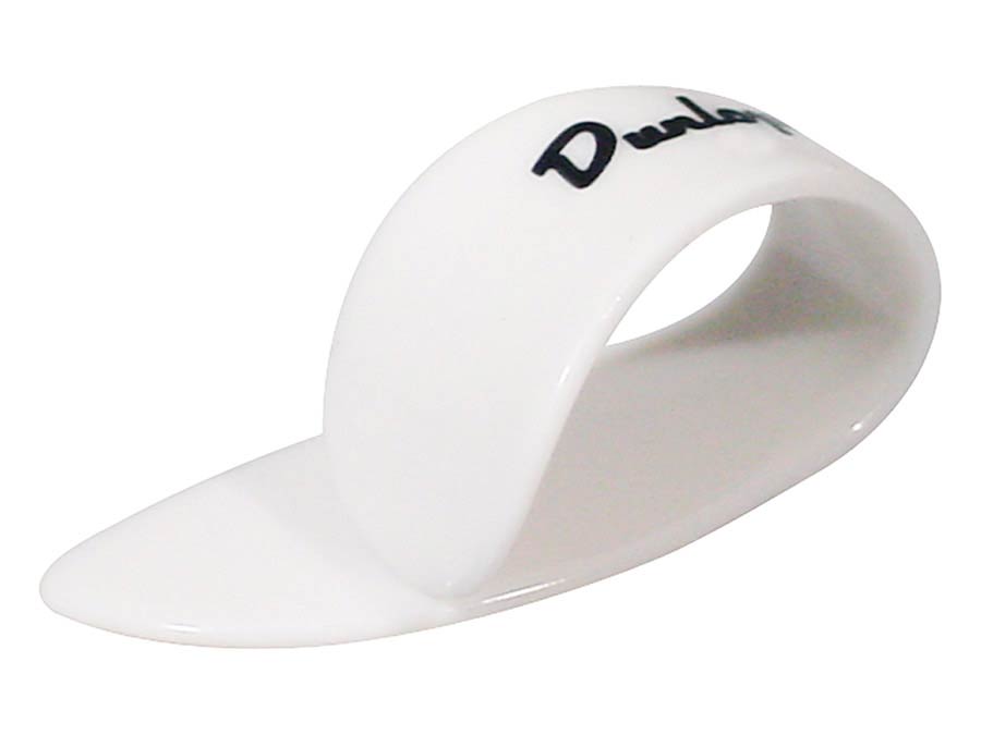 Dunlop: Duimmedium, Voor Rechterduim, Wit Plastic, 12-Pack