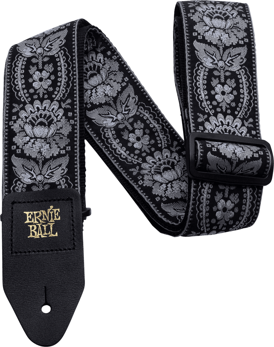 Ernie Ball Jacquard Gitaarriem Zilver
