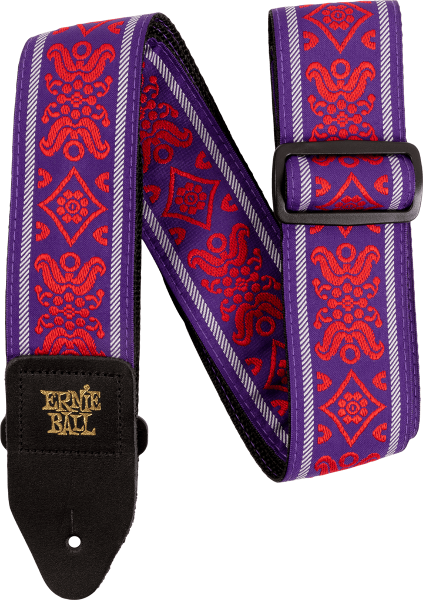 Ernie Ball Jacquard Gitaarriem Rood – Royal Flush Red
