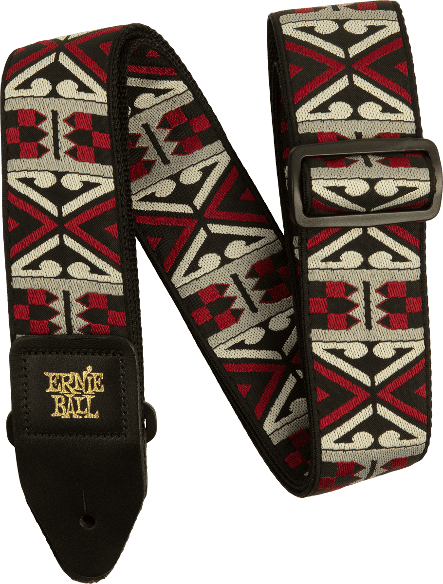 Ernie Ball Jacquard Gitaarriem Rood – Primal Red