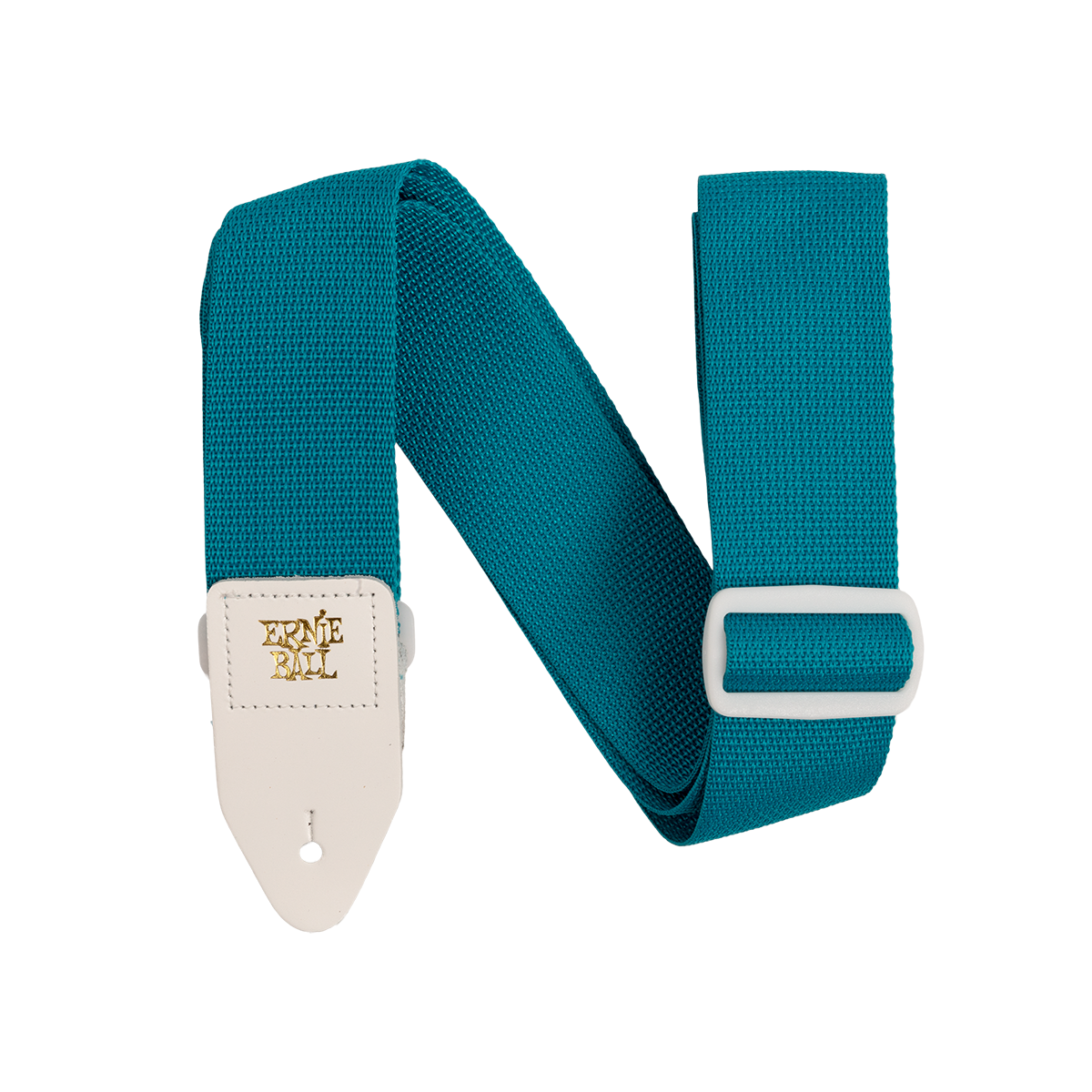 Ernie Ball Polypro Gitaarriem Wit, Blauw – Teal en wit