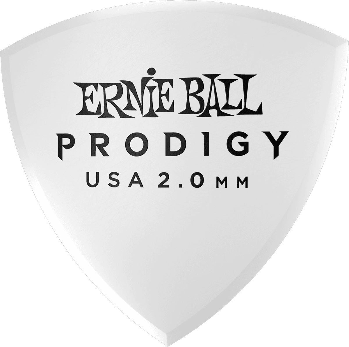 Ernie Ball Prodigy Plectrums 2,0 mm Wit 6 stuks – Zakje met 6 wit shield large 2mm