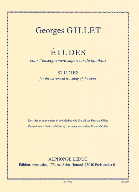 Georges Gillet: Studies for the Advanced Teaching of the Oboe