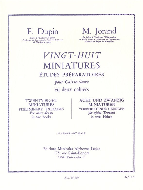 Francois Dupin: 28 Miniatures