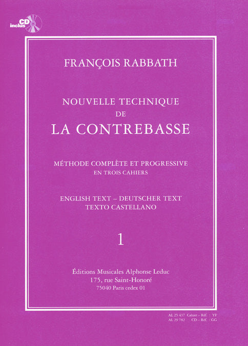 François Rabbath: Nouvelle technique de la contrebasse volume 1