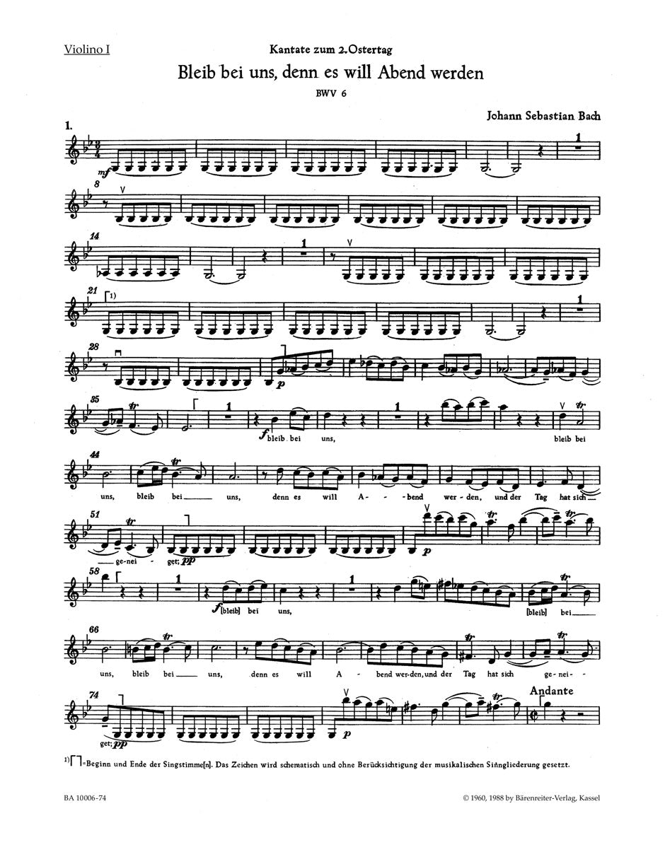 Bach: Kantate BWV6  Bleib Bei Uns, Denn Es Will Abend Werden (Viool 1) afbeelding 2
