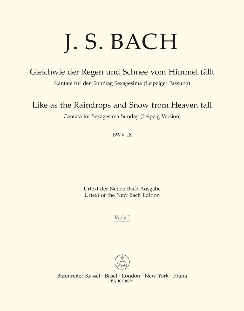 Bach: Kantate BWV 18  Gleichwie der Regen und Schnee vom Himmel fällt (Altviool 1) afbeelding 2