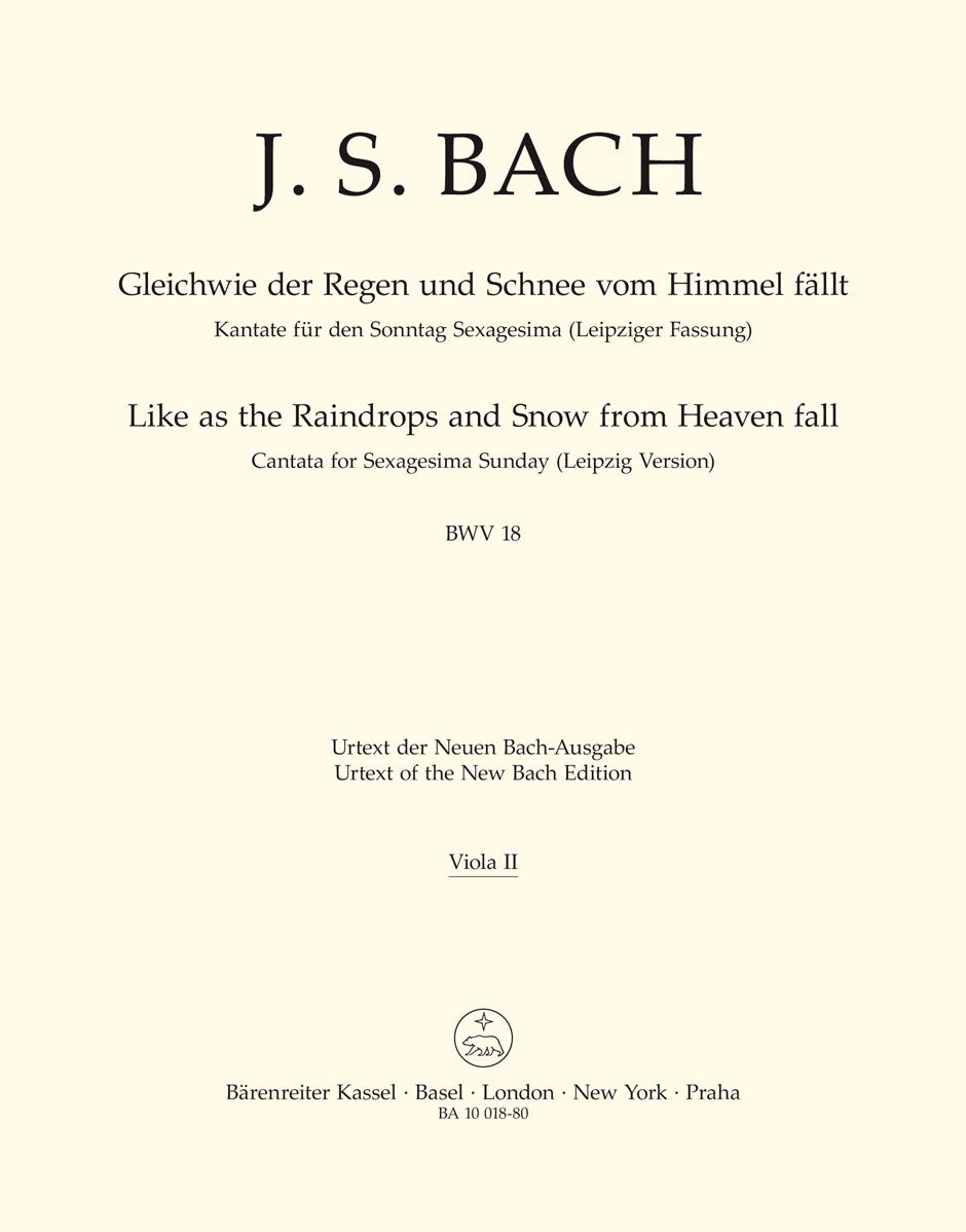 Bach: Kantate BWV 18  Gleichwie der Regen und Schnee vom Himmel fällt (Altviool 2) afbeelding 2