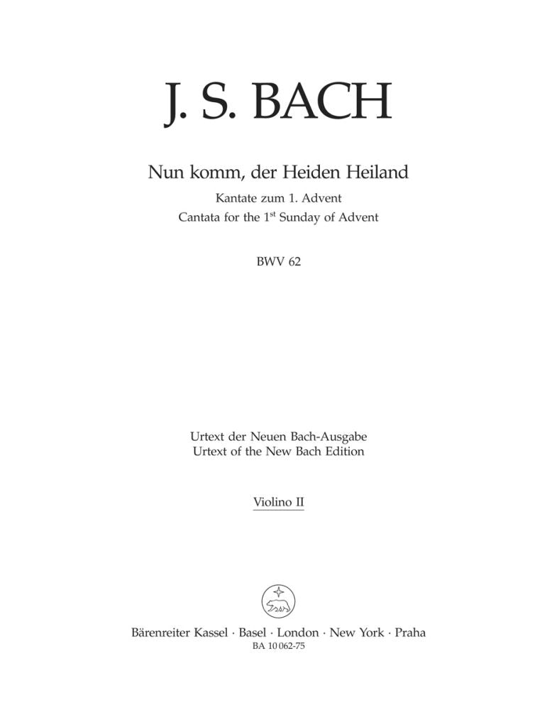 Bach: Kantate BWV 62  Nun komm, der Heiden Heiland  (Viool 2)