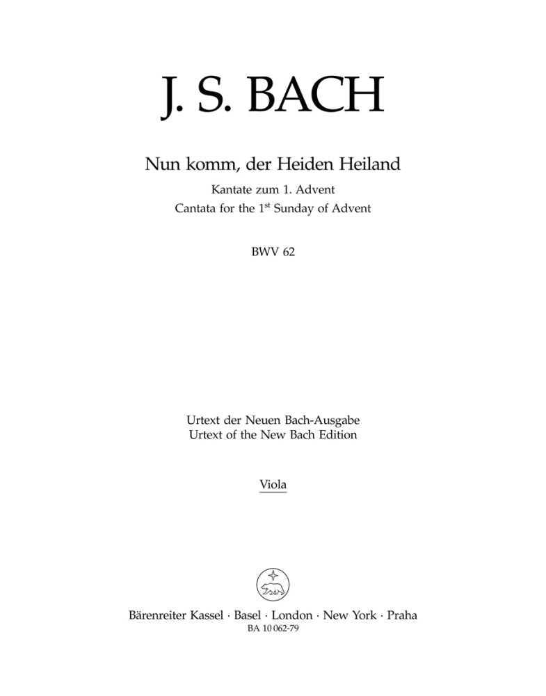 Bach: Kantate BWV 62  Nun komm, der Heiden Heiland  (Altviool)