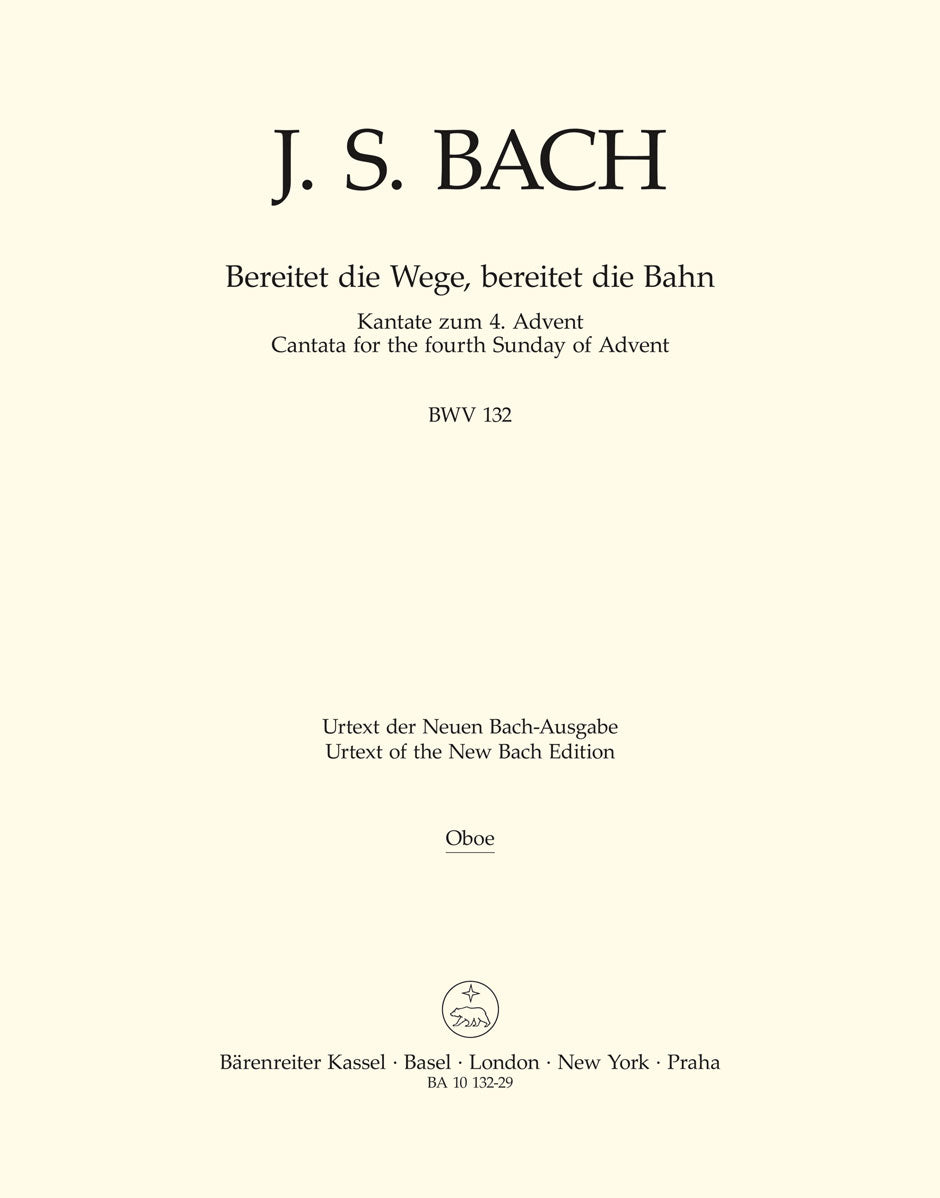 Bach: Kantate BWV 132  Bereitet die Wege, bereitet die Bahn (Hobo) afbeelding 2