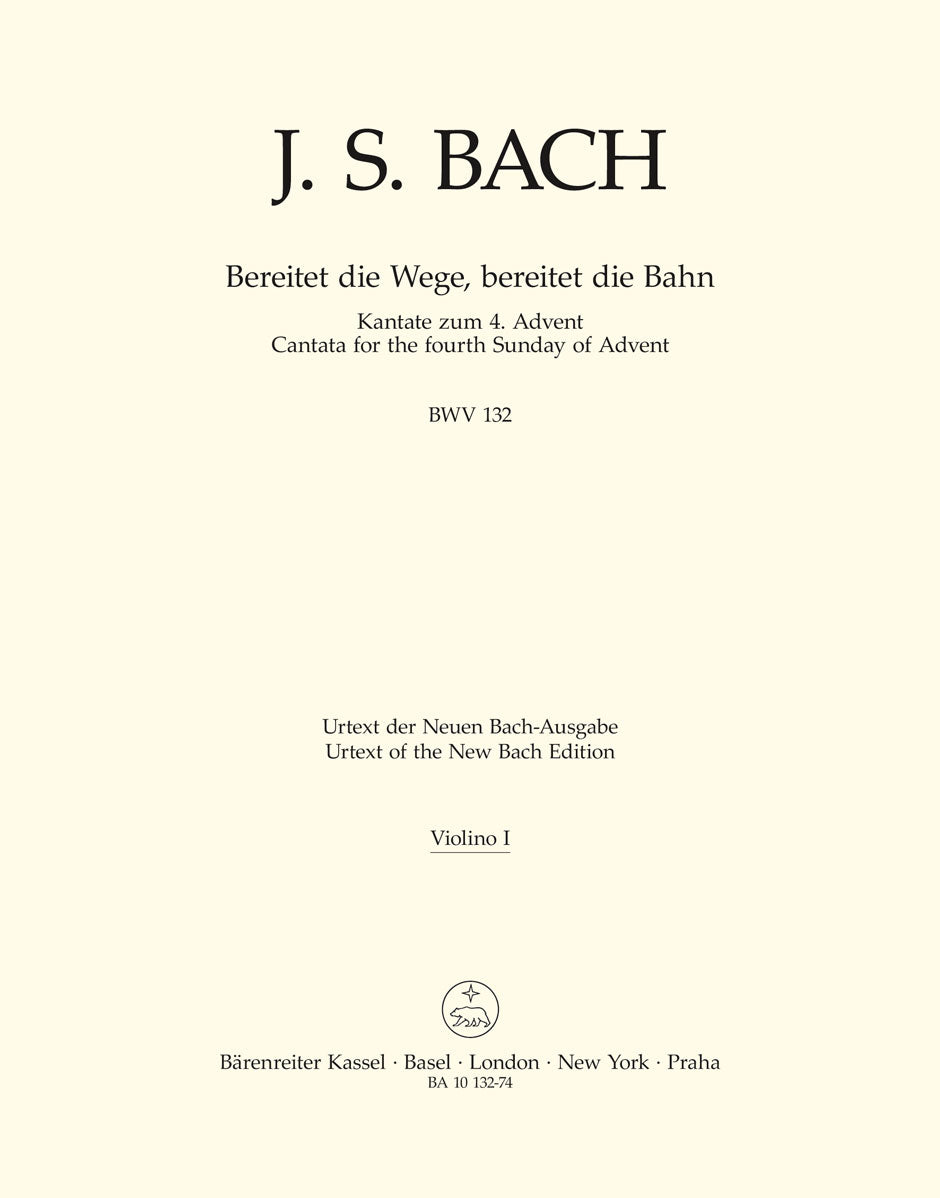 Bach: Kantate BWV 132  Bereitet die Wege, bereitet die Bahn (Viool 1) afbeelding 2