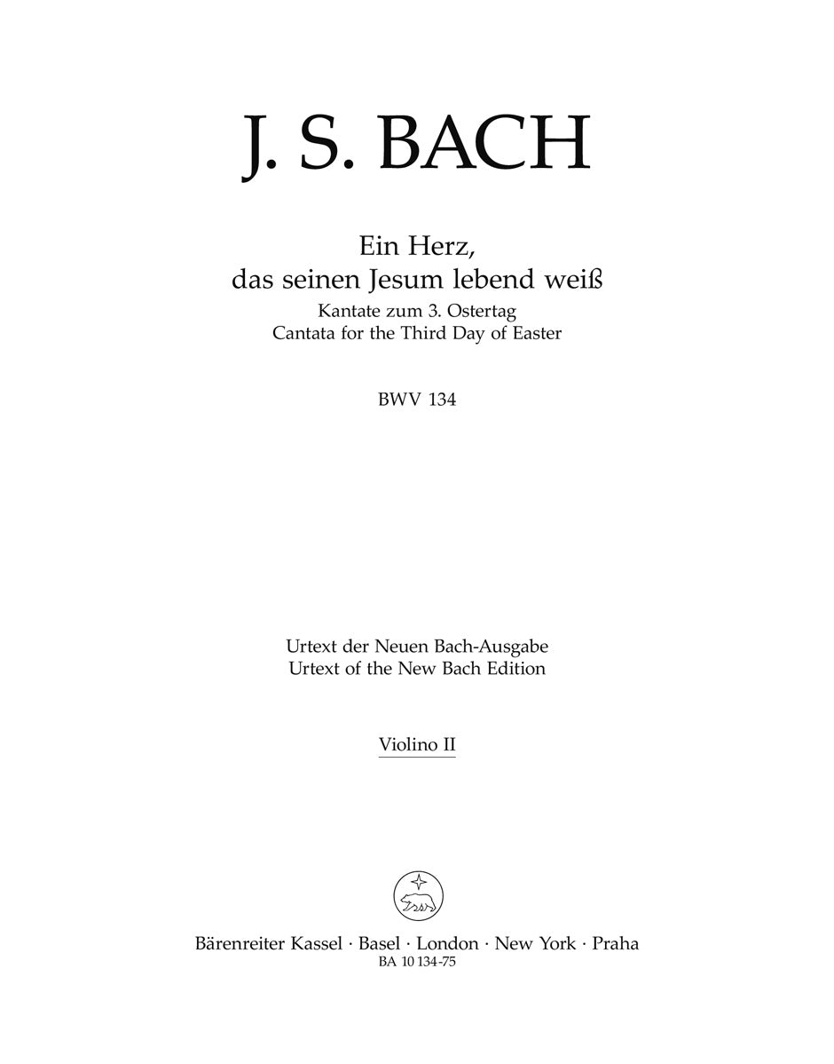 Bach: Kantate BWV 134  Ein Herz, das seinem Jesum lebend weiss  (Viool 2) afbeelding 2