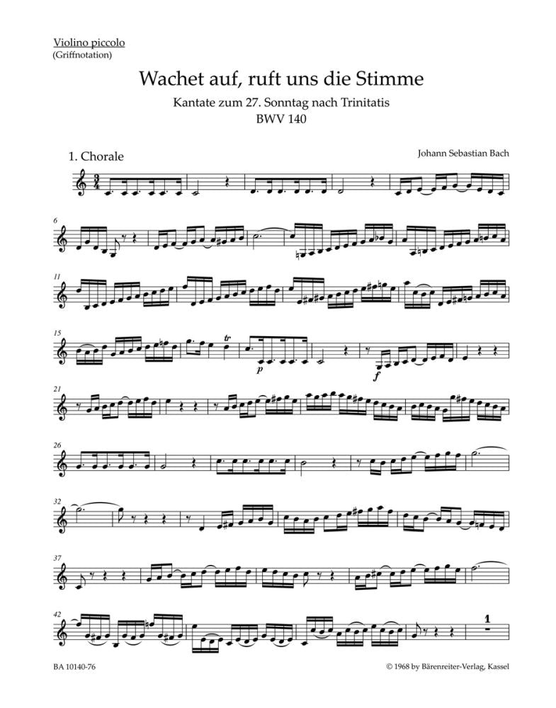 Bach: Kantate BWV 140 Wachet auf, ruft uns die Stimme (Altviool 1)