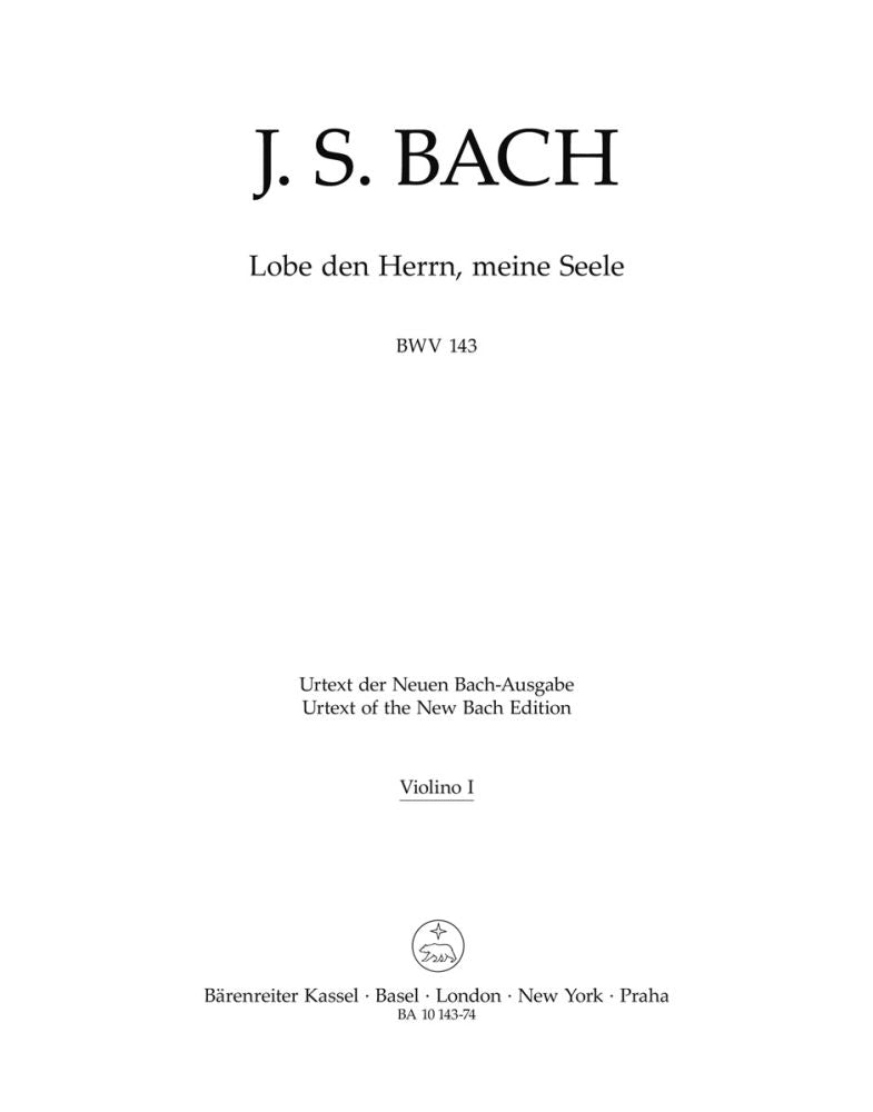 Bach: Kantate 143 Lobe den Herrn, meine Seele (Viool 1)