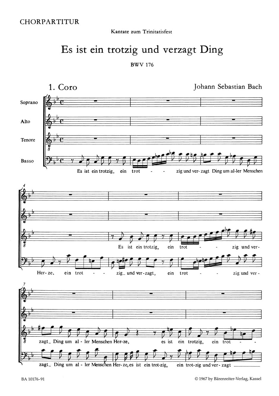Bach: Kantate BWV 176  Es ist ein trotzig und verzagt Ding (SATB) afbeelding 2