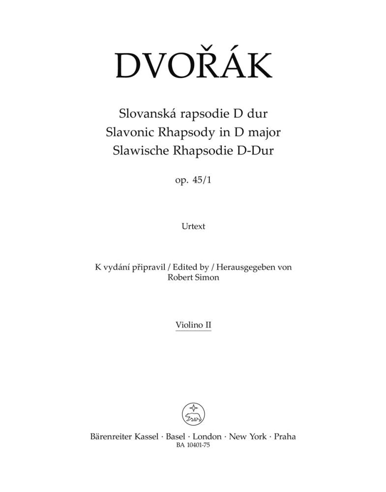 Dvorak: Slavonic Rhapsody in D maj op. 45/1 afbeelding 2