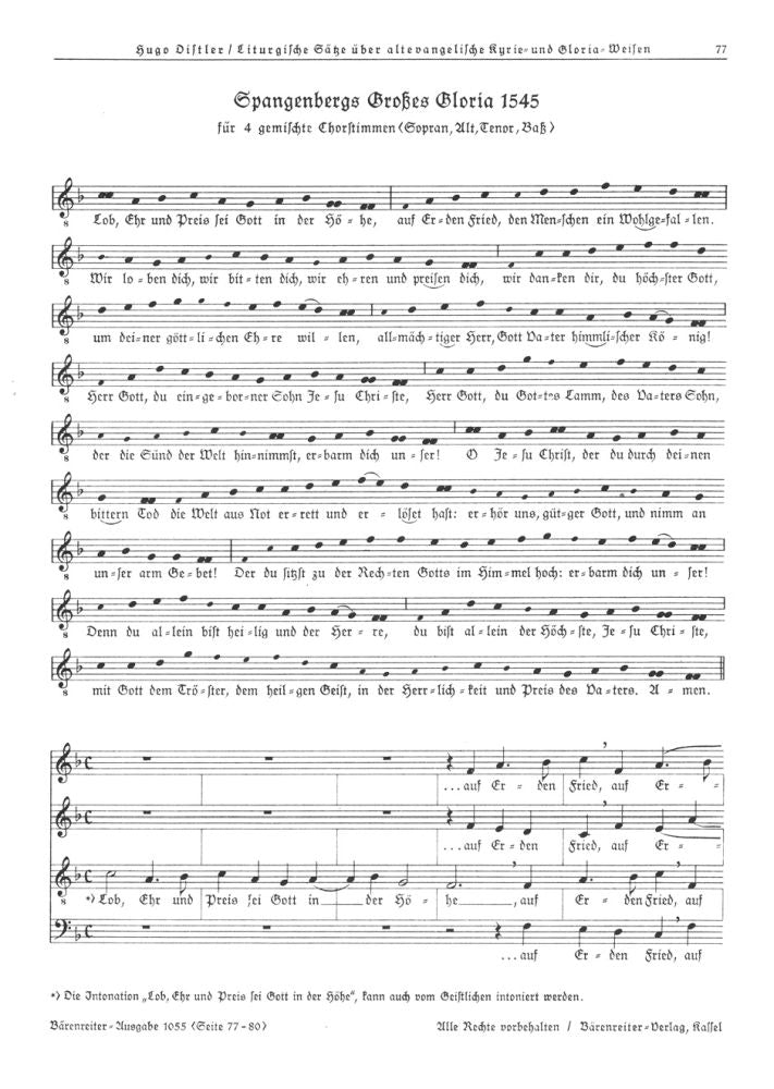 Spangenbergs Großes Gloria 1545