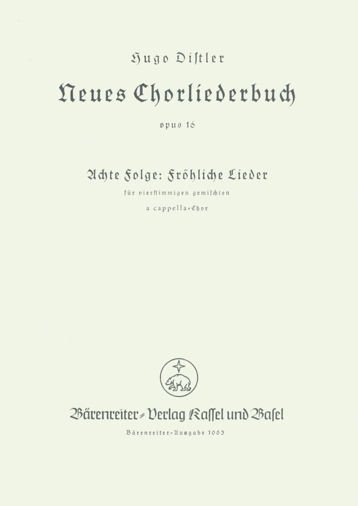 Fröhliche Lieder. Neues Chorliederbuch Folge 8 (1936/38)