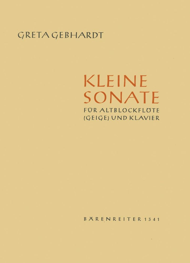 Kleine Sonate For Altblockflöte (Violine) und Klavier (1938)