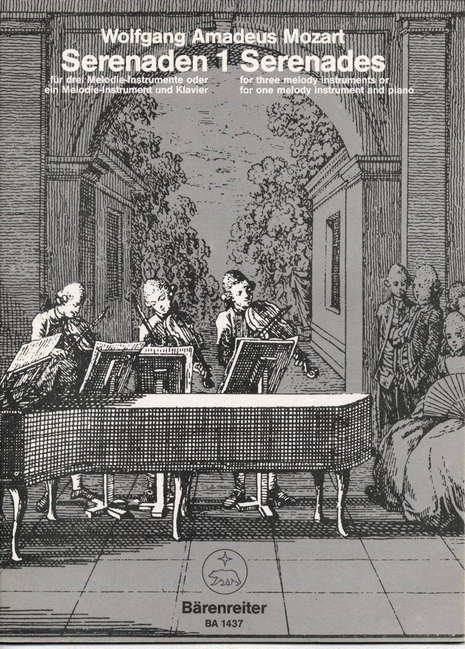 Wolfgang Amadeus Mozart: Serenades for 3 Melodic Instruments or 1 Melodic Instrument and Piano Volume 1