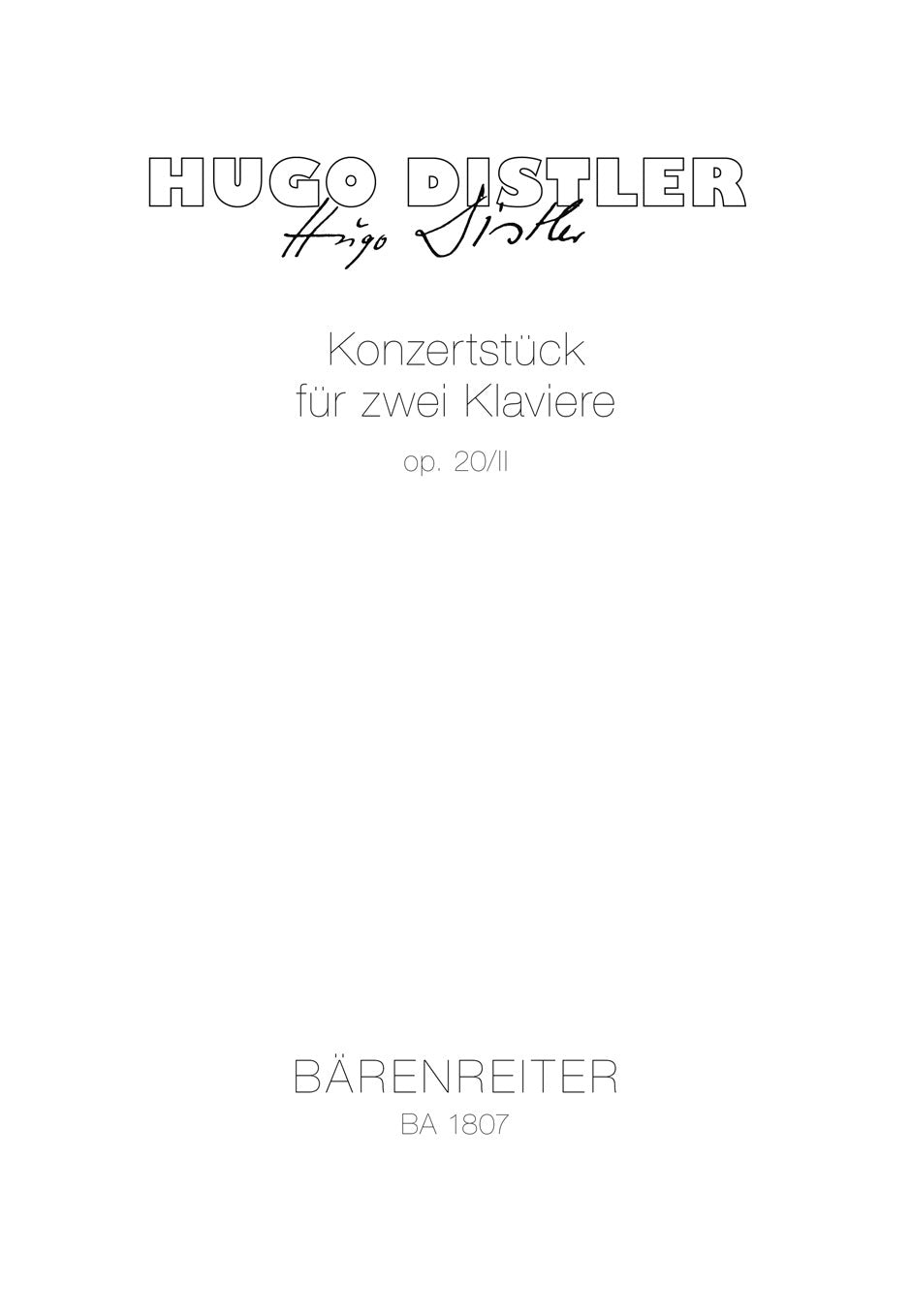 Konzertstück fuer 2 Klaviere nach dem Streichquartett op. 20/1 (1940)