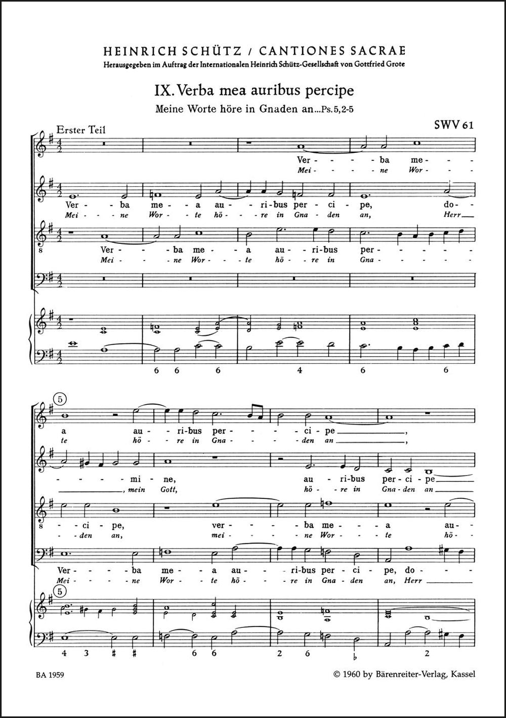Heinrich Schutz: 2 Motetten (SATB)