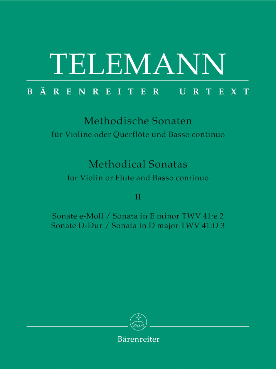 Telemann: 12 Methodical Sonatas for Violin or Flute and Basso-Continuo Volume 2
