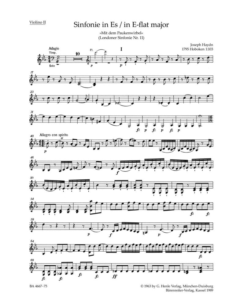 Haydn: London Symphony no. 11 E-flat major Hob.I:103 The Drumroll