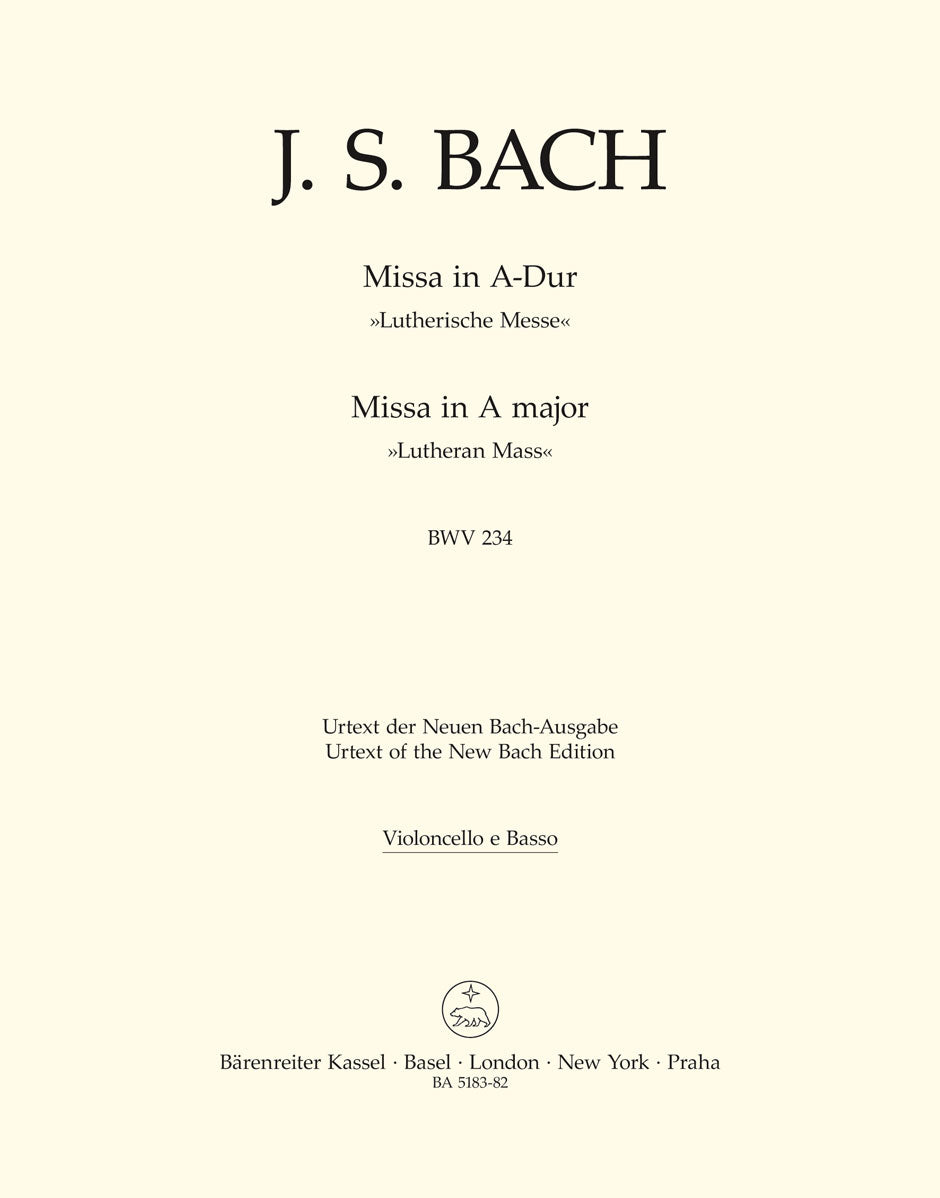 Bach: Mass in A major BWV 234 Lutheran Mass 2 (Fagot)