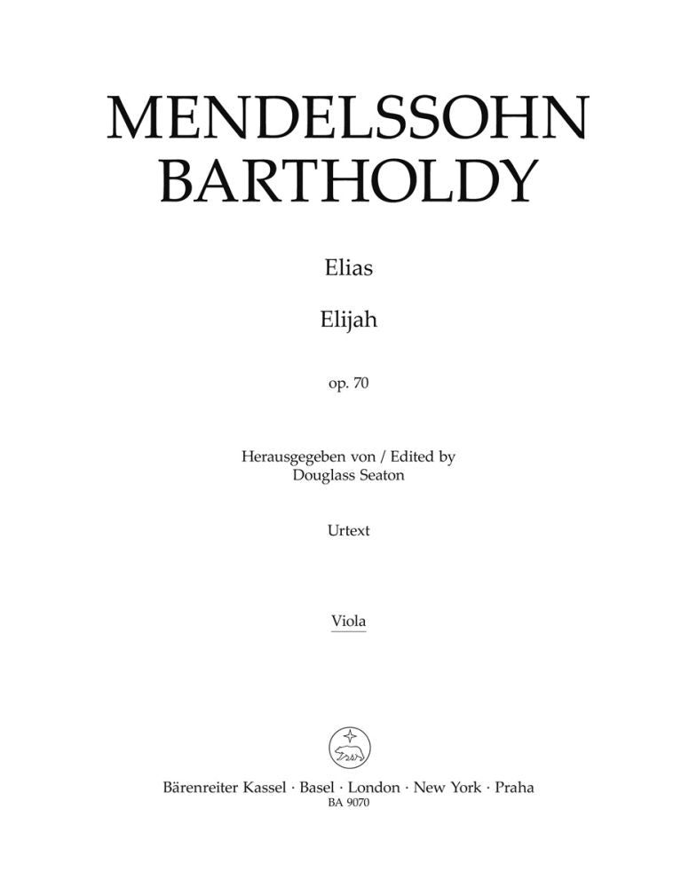 Mendelssohn: Elias (Elijah) Op. 70 (Altviool)