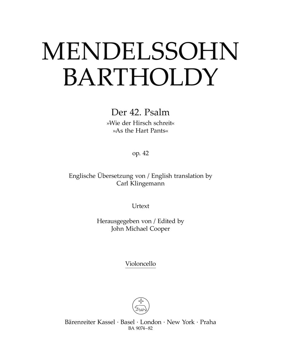 Mendelssohn: Der 42. Psalm Wie der Hirsch schreit (Cello)