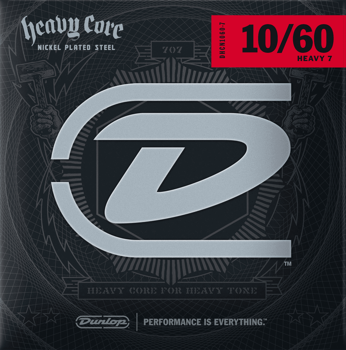 Dunlop Heavy Core Elektrische Gitaarsnaren 7-Snarig 10-60